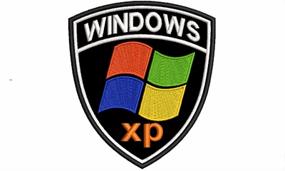 Вышитый шеврон с липучко «Windows XP» 9 см
