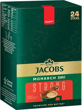 Кавовий напій Jacobs Monarch 3в1 Strong 12.9 г х 24 шт. (8714599108956)