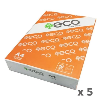 Бумага офисная А4 ECO Copy 80г/м2 белый. Упаковка 5 шт. х 500 листов.