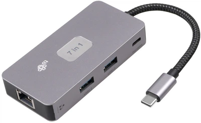 Hub USB TB 7w1 USB-C do 2xUSB 3.2/1xUSB-C PD 100W/1xSD/1xTF/1xHDMI 4K/1x RJ45 2500 Mbps (AKTBXVA7W1UHPRJ)