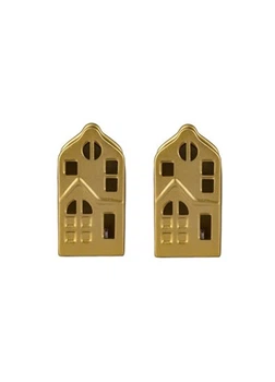 LED будиночки порцелянові 2 шт золотистий Livarno Home