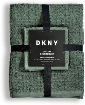 DKNY набор вафельных полотенец (6 шт.) для ванной комнаты, 100% хлопок плотностью 460 г/м² – зеленый