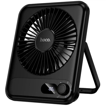 Вентилятор портативний Hoco HX607 Slim Desktop Fan настільний 2000mAh LED-дисплей для роботи та відпочинку Чорний