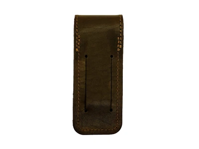 Чехол A для складного ножа, фонарика на липучке XL 120x33x20 (кожа, велюр, коричневый)