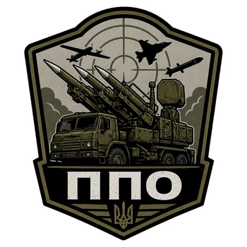 Магнитная наклейка на авто 25 см ПВО Оливковый