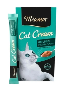 Жидкое лакомство Miamor Cream Geflügel для кошек, крем с мясом птицы и биотином, 90 г