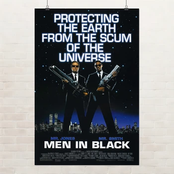 Постер Люди в чёрном, Men In Black (1997), MIB, фантастика, культовое кино, A3 42×28 см (id7316)