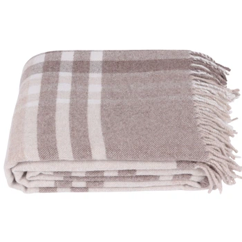 Плед Wool Mix клітинка бежевий 140x200 (3)
