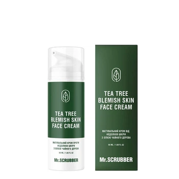 Матирующий крем для лица Mr.SCRUBBER Tea Tree Blemish Skin Face Cream для борьбы с недостатками кожи 50 мл