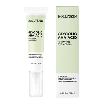 Крем для шкіри навколо очей Hollyskin Glycolic AHA Acid Restoring Eye Cream для розгладження та освітлення шкіри 10 мл