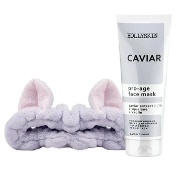 Маска для омоложения лица Hollyskin Caviar Pro-Age Face Mask 100 мл + Мягкая косметическая повязка