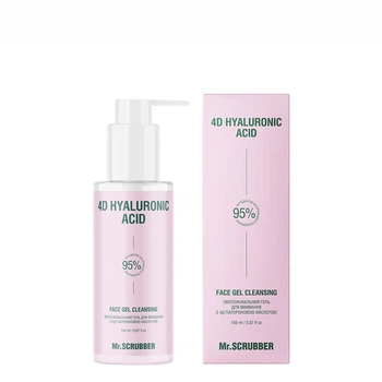 Гель Mr.SCRUBBER 4D Hyaluronic Acid Face Gel Cleansing с гиалуроновой кислотой для очищения и увлажнения кожи лица, 150 мл