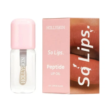 Зволожувальна олія для губ Hollyskin So Lips Peptide Lip Oil 001. Lemon Glaze з ароматом лимонний тарту Прозорий 4 мл