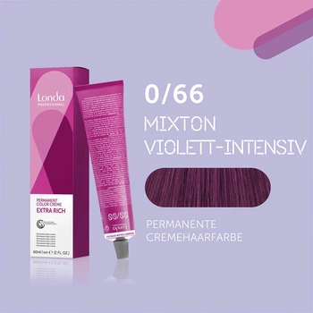 Стійка фарба для волосся Londa Professional Permanente Color Cremehaarfarbe 0/66 Інтенсивний фіолетовий мікстон 60 мл
