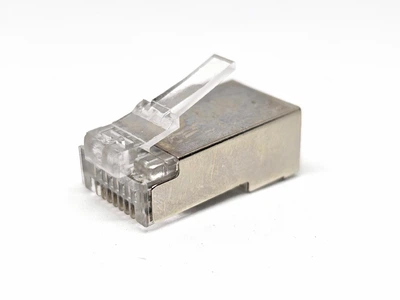 Конектор RJ45 8p8c Connector, Кат.5e Метал корпус экранированный штекер разьем 1шт Прозрачный
