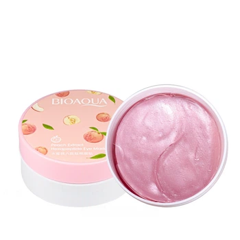 Гідрогелеві патчі для зони очей із екстрактом персика Bioaqua Peach Extract Hexapeptide Eye Mask омолоджувальні