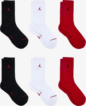 Шкарпетки Nike U J ED CUSH PLY CREW 6PR - 144 чорний, білий, червоний Універсальні 46-50