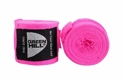 Бинты боксерские GREEN HILL BC-6232 эластичный розовый 3.5м