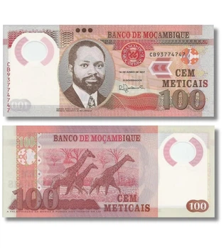 Банкнота 100 метикал Мозамбік 2017 рік Полімерна UNC