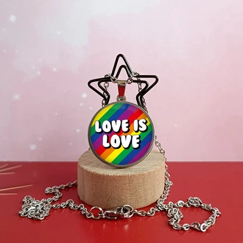 Кулон ЛГБТ Love is love 1 Нержавеющая сталь 25 мм