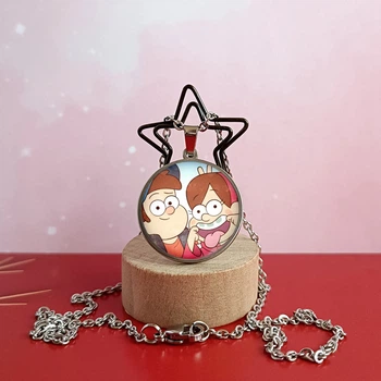 Кулон Діппер та Мейбл 2 з мульта Гравіті фоллз Gravity Falls Нержавіюча сталь 25 мм