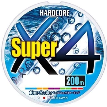 Шнур Duel Hardcore Super X4 200 м 0.19 мм 9 кг #1.2 5Color (H4307-5C)