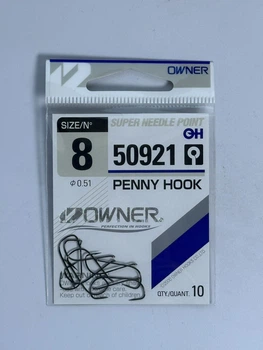 Гачки "OWNER" 50921 - №8 PENNY HOOK w/EYE ,50921-08
