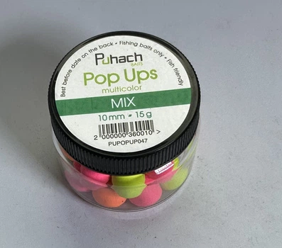 Плаваючий бойл Puhach поп ап Pop Ups 10 mm Multicolor - MIX (МІКС СМАКІВ),PUPOPUP047