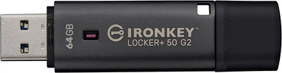 Накопичувач Kingston 64GB USB 3.2 Type-A Gen1 IronKey Locker+ 50 G2