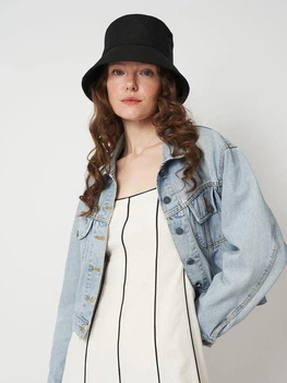 Панама льняная однотонная Bucket Hat Fortune 56-57 Черный