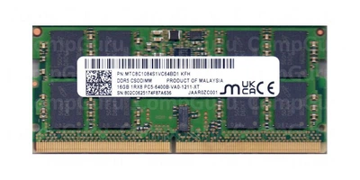 Оперативна пам'ять для ноутбука Micron DDR5 16GB 6400MHz SO-DIMM 1Rx8 PC5-6400B (MTC8C1084S1VC64BD1) б/в