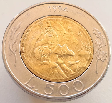 Монета Сан-Маріно 500 лір 1994