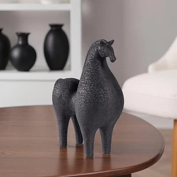 Фигурка Лошадь, 19х9х22 см, черная. Смола (3006633)