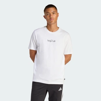 Чоловіча футболка COFFEE CAFE DONUT BOX GRAPHIC adidas KB2500 (XS) білий (4068814101548)