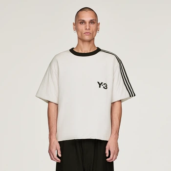 Футболка Y-3 Padded Short Sleeve 3-Stripes adidas KD4759 (S) белый (4068807595507)