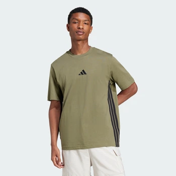 Мужская футболка Essentials 3-Stripes Single Jersey adidas JE6391 (M) зеленый (4067905726653)