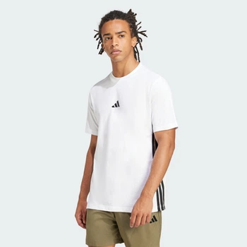 Мужская футболка Essentials 3-Stripes Single Jersey adidas JE6388 (XS) белый (4067905780273)