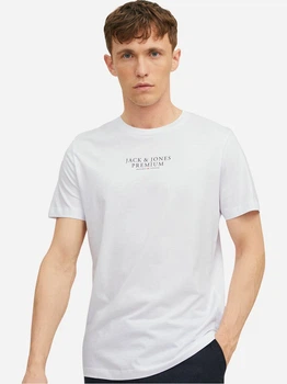 Футболка хлопковая длинная мужская Jack & Jones 12217167-White XL Белая (5715311991200)