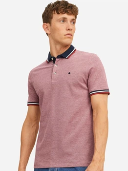 Поло длинное мужское Jack & Jones 12136668-Rio Red L Розовое (5714494608134)