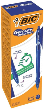 Zestaw długopisów żelowych BIC Gelocity Quick Dry Niebieskie 12 szt (3086123498303)