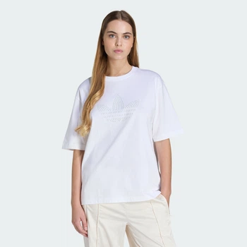 Женская футболка PEARL TREFOIL adidas KE3428 (L) белый (4068812783937)