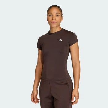 Жіноча футболка Power Essentials Workout Contour adidas KD0114 (L) коричневий (4068815223461)