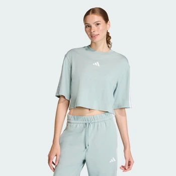 Жіноча футболка Essentials 3-Stripes Cotton Loose adidas KC5223 (XL) зелений (4068804869335)