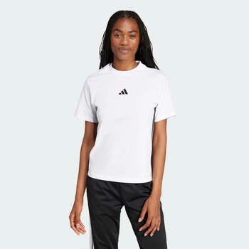 Женская футболка Essentials 3-Stripes Cotton adidas JD0844 (XS) белый (4067887466103)