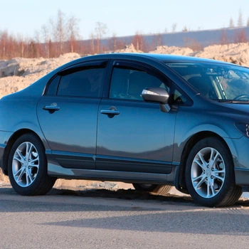 Дефлекторы окон VL-Tuning на Honda Civic VIII 2006-2011 седан (накладные)