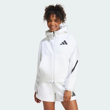 Женское худи adidas Z.N.E. Full-Zip adidas JE7849 (XL) белый (4067896191843)