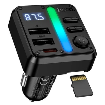 Автомобільний FM трансмітер HOCO E89 Libre Bluetooth 5.4, 45W, PD/QC, 2×USB + Type-C, Hands-Free, підтримка USB/TF