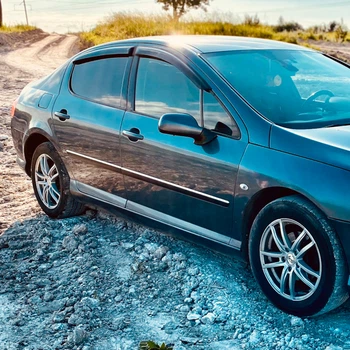 Дефлекторы окон VL-Tuning на Peugeot 407 2004-2011 седан (накладные)