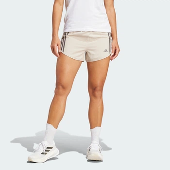 Женские шорты Own The Run 3-Stripes adidas IV9999 (M 5 см) бежевый (4067894394611)
