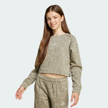 Детский свитшот Future Icons Cropped Kids adidas JW7543 (128) зеленый (4068807784260)